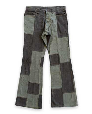 パンツ TORNADO MART flare slit stripe pants TORNADO MART/Bootcut Pants/S/Black/Cotton/All Over Print/TPT