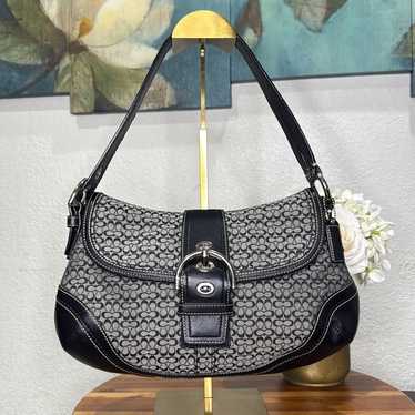 COACH コーチ　ワンショルダーバッグ　ソーホー　F10926 Coach F10926 Vintage Soho Black Leather & Signature C Canvas