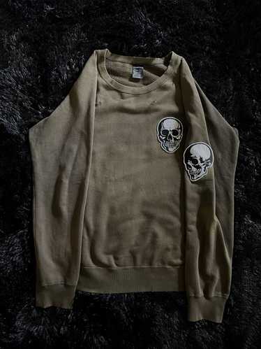 ss04 number (n)ine dream期　スカル　ドクロ　スウェット NUMBER (N)INE - ナンバーナインドクロスカルプリント穴開き