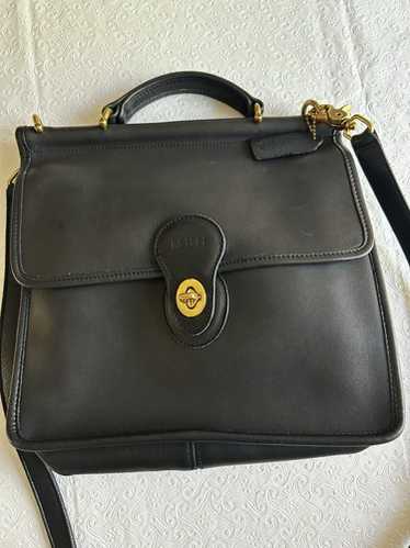 バッグ Vintage Coach Willis bag 2way Black Vintage Coach Black Leather Willis Crossbody Bag #9927