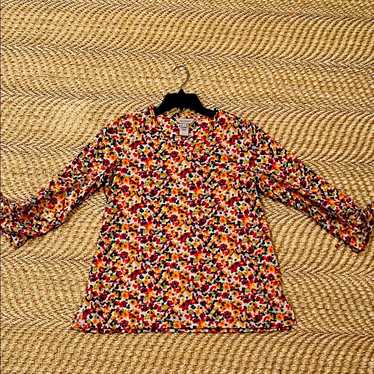 Multiples Colorful Abstract Print Top Small - image 1