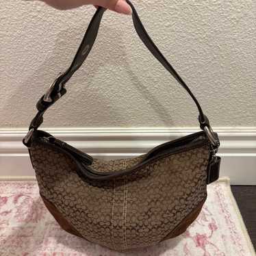 バッグ Coach Signature Hobo Shoulder Bag Suede Coach | Bags | Vintage Coach Signature Suede Green Hobo