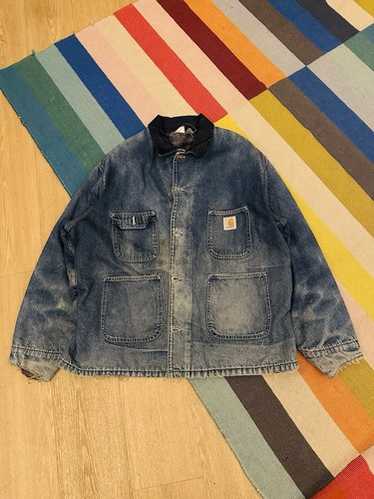 ジャケット・アウター carhartt denimcoverall 70s chorecoat USA Vintage CARHARTT Coverall Denim Chore Coat Jacket 80s UNION