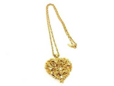 アクセサリー Yves Saint Laurent Heart Gold necklace Yves Saint Laurent Heart Necklace YSL Charm Gold Chain