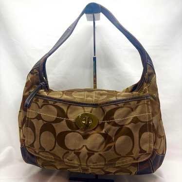 バッグ coach one shoulder brown signature 8K01 バッグ coach one shoulder brown signature 8K01 COACH One