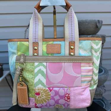 バッグ Coach Patchwork Tote Bag Vintage Rare Coach patchwork tote bag - Gem