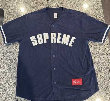 トップス supreme UltraSuede Mesh Baseball Jersey Supreme Ultrasuede Mesh Baseball Jersey Navy Men's - SS24 - US