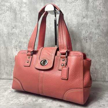 バッグ Coach Hampton Satchel Lether Pink 1419 Vintage COACH Hamptons Soho Hot Pink/Fuchsia Leather Satchel
