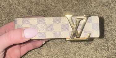 LOUIS VUITTON ホワイトレザーベルト LOUIS VUITTON◇リングバックルナローベルト/ベルト/レザー