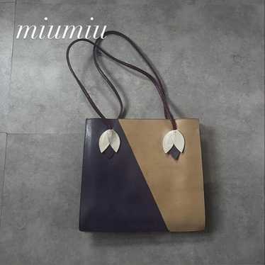 【激レア❗️】90s archive miumiu leather bag Miu Miu 1990's Archive Leather Tote Bag Black – Amber Handbags
