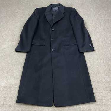 超高級 80s Burberrys pure cashmere coat Vintage 1960s Mens Mod Overcoat 100% Pure Cashmere Black
