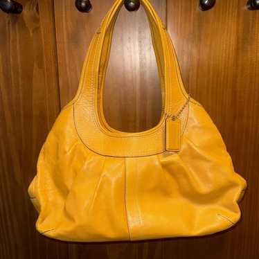 バッグ Rera Vintage Coach Suede Hobo Bag Yellow Vtg Y2k Rare Coach Yellow Leather Hamptons Soho Hobo Womans