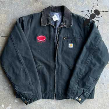 【希少】USA製 Carhartt Detroit jacket J01 BLK Vintage Carhartt J01 BLK Detroit Jacket Men's 44 Tall Black