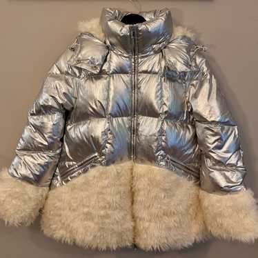 モンクレールシルバーフォックス Moncler Silver Puffer Jacket - Gem