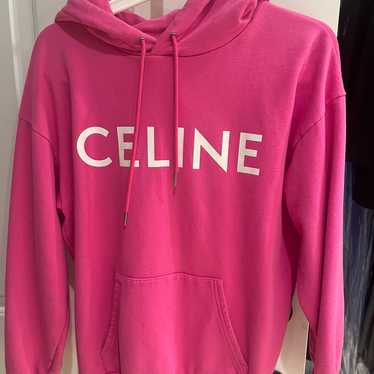 【美品】CELINE CLASSIC LOGO PULL OVER PINK Pre-Loved Pink Celine Classic Loose Logo Hoodie – Refined Luxury