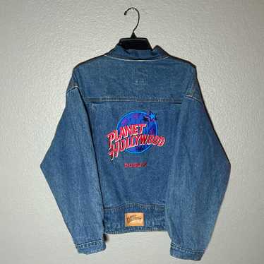 ビンテージレア！PLANET HOLLYWOOD デニムジャケット Lサイズ Vintage Planet Hollywood Denim Jean Jacket XL Blue Medium