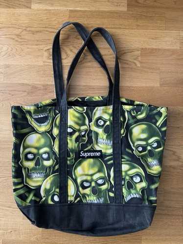 バッグ Supreme 18SS Skull Pile Denim Tote Bag SUPREME tote bag/canvas/GRN/total pattern/18ss/Skull Pile