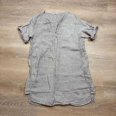 トップス 80s 90s \"Puro Lino\" linen shirt EURO Puro Lino Yellow Linen Shirt XL Vintage 80s 90s Men's Top