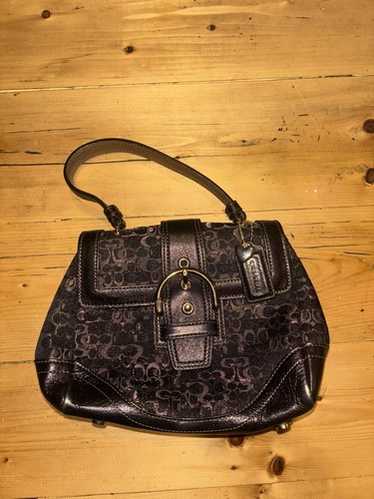 バッグ vintage coach old MADISON MINI Boston Coach Vintage Madison Mini Top Handle Rhinestone Satin Suede