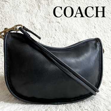 vintage coach old ハーフムーン アクセサリーポーチ 黒 vintage coach old ハーフムーン アクセサリーポーチ 黒