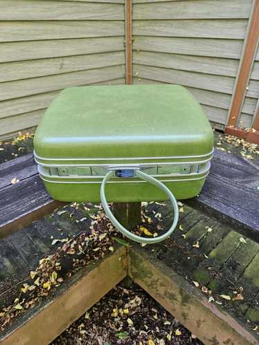 USA 1960’s Samsonite AVOCADO VINTAGE BAG Vintage Samsonite Avocado Green Leather Suitcase 1960s/70s