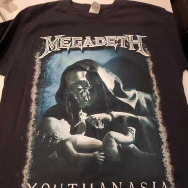 ★希少！！！当時物⚫③MEGADETH★メガデス⚫1994年 ツアーTシャツ MEGADETH】メガデス 1994 YOUTHANASIA NAVY Tシャツ giant BY