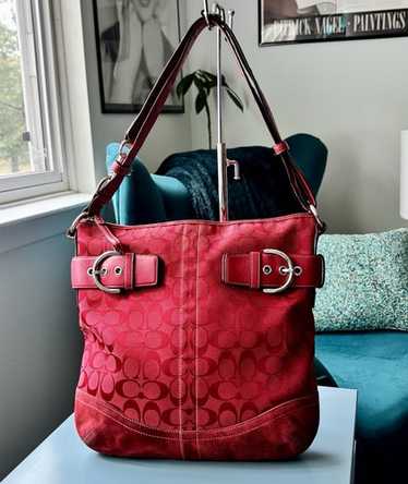 バッグ Coach Soho Signature Shoulder Bag suede Coach Signature Soho Shoulder Bag Suede