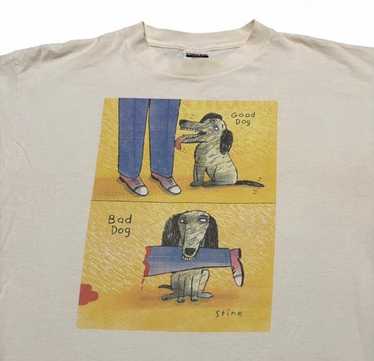 トップス 90s henryneck long t-shirt dog fullprint Vintage 90s bad dog - Gem