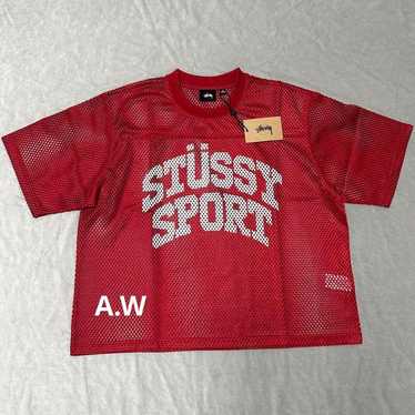 シャツ Stussy Cropped Mesh Football Jersey SU24 Stussy Cropped Mesh Logo Football Jersey SU24 MAKE | Depop