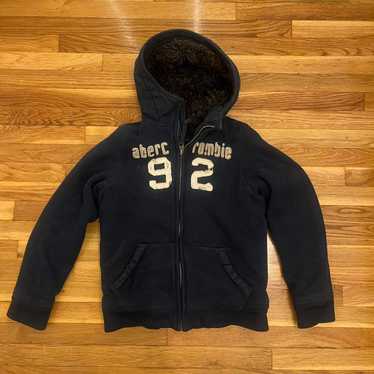 Abercrombie & Fitch 古着 ロゴワッペン ジップパーカー Abercrombie&Fitch - 【人気デザイン】アバクロ ジップアップ