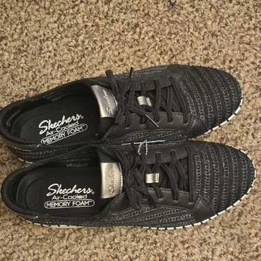 Skechers Air Cooled Memory Foam Black /White Women's … - Gem