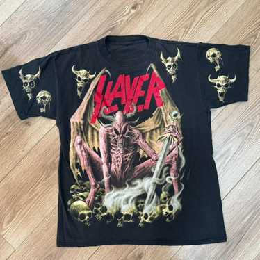 90s SLAYER vintage tシャツBROCKUM XL Vintage 90s Slayer Brockum Tour T-shirt 1992 Concert Rare XL