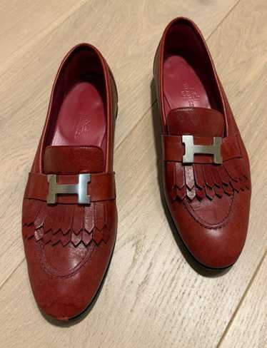 HERMES エルメス・スエードパンプス　red　size　36 Hermes * Red Suede Kelly Loafers Shoes #38 – AMORE Vintage Tokyo