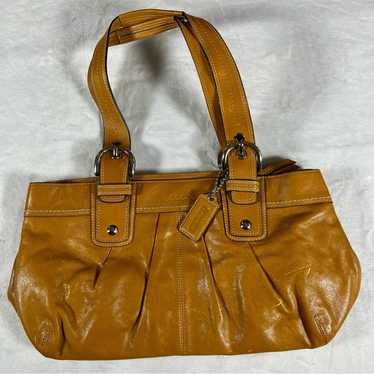 バッグ Coach Soho Small Satchel Bag Yellow COACH Shoulder Bag Duffle Soho 4082 Yellow Leather Vintage