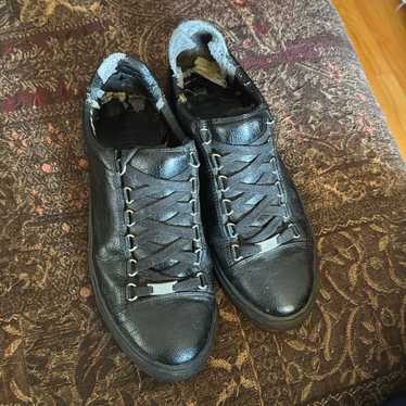 BALENCIAGA Arena Low ネイビー スニーカー EU40 バレンシアガ アリーナ レザー スニーカー 40 メンズ ブラック