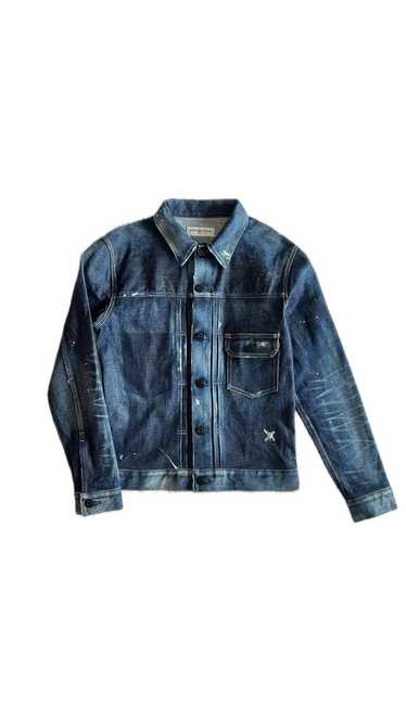 DENIM BY VANQUISH & FRAGMENT JACKET　1st Denim by Vanquish & Fragment Inside Print Denim Jacket Blue