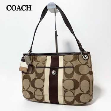 バッグ coach one shoulder bag signature brown Coach Shoulder Bag Leather Brown Auth am8426 | Brand Street