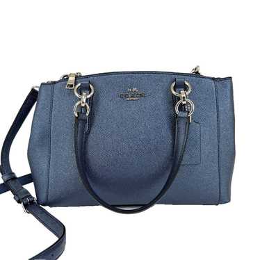 バッグ COACH Mini Christie Carryall Dark navy Coach Navy Blue Leather Mini Christie Carryall Satchel Coach