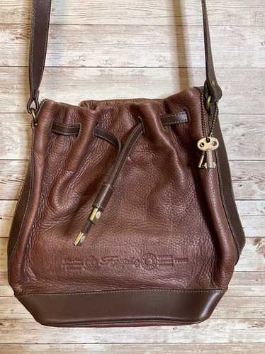 Retro Fossil Boho Drawstring Hobo Two Tone Brown … - image 1