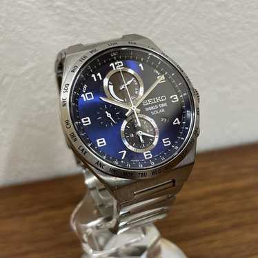 SEIKO セイコー V195-0AE0 ソーラー SOLAR SEIKO SPIRIT SMART V195-0AE0 World Time Solar Chronograph