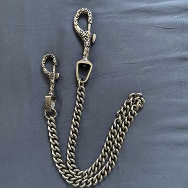小物 Silver 925 wallet chain Solid 925 Sterling Silver Skull Wallet Chain Men's Biker at