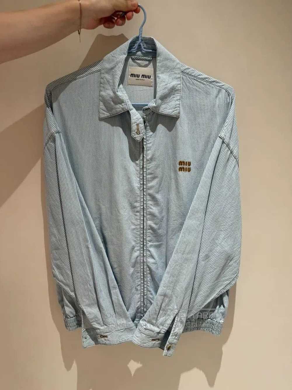 Miu Miu Miu Miu 38 Imitation denim striped jacket - image 2