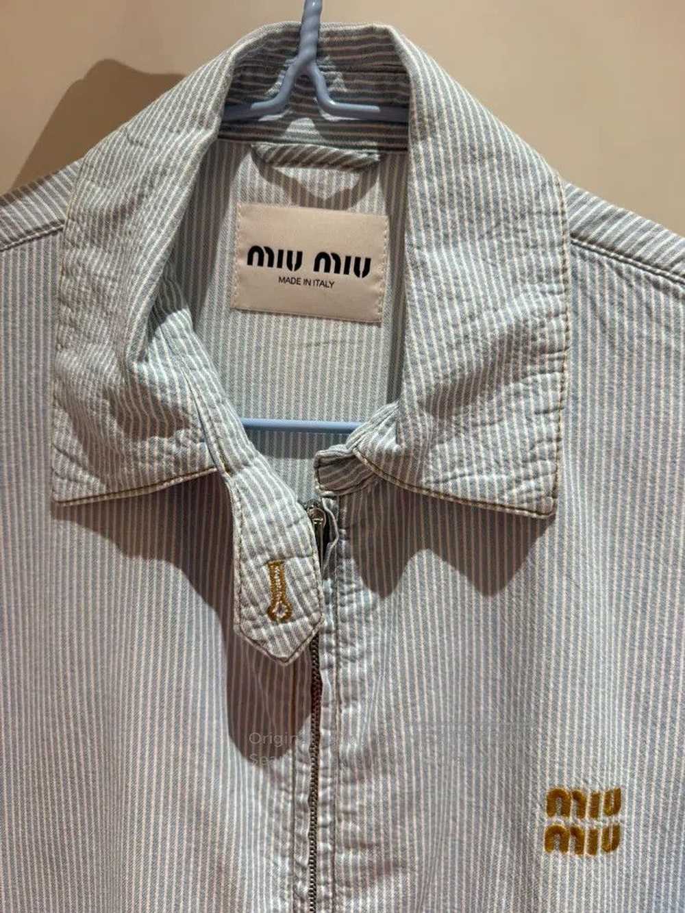 Miu Miu Miu Miu 38 Imitation denim striped jacket - image 3