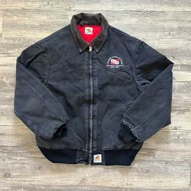 ★Carhartt Santa Fe Jacket M寸★USA J13 BLK Carhartt J13BLK Duck Santa Fe Quilt Flannel Lined Black Jacket
