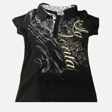 トップス HYSTERIC GLAMOUR girs polo shirts y2k Hysteric Glamour Y2K Polo Shirt Black Teen Girl Used | eBay