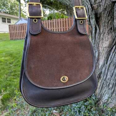 バッグ Vintage Coach Berkeley Saddlebag , 9014 Vintage Coach Berkeley Saddle Bag Purse Glovetanned Leather