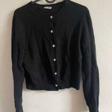 トップス Miu Miu Silk Mix Ribbon Cardigan Black Miu Miu Silk Mix Ribbon Cardigan Black トップス