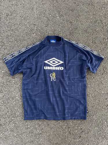 チェルシー　CHELSEA FC FOOTBALL TEE\" UMBRO 90s CHELSEA 1990 1991 HOME FOOTBAL SHIRT SOCCER JERSEY UMBRO sz