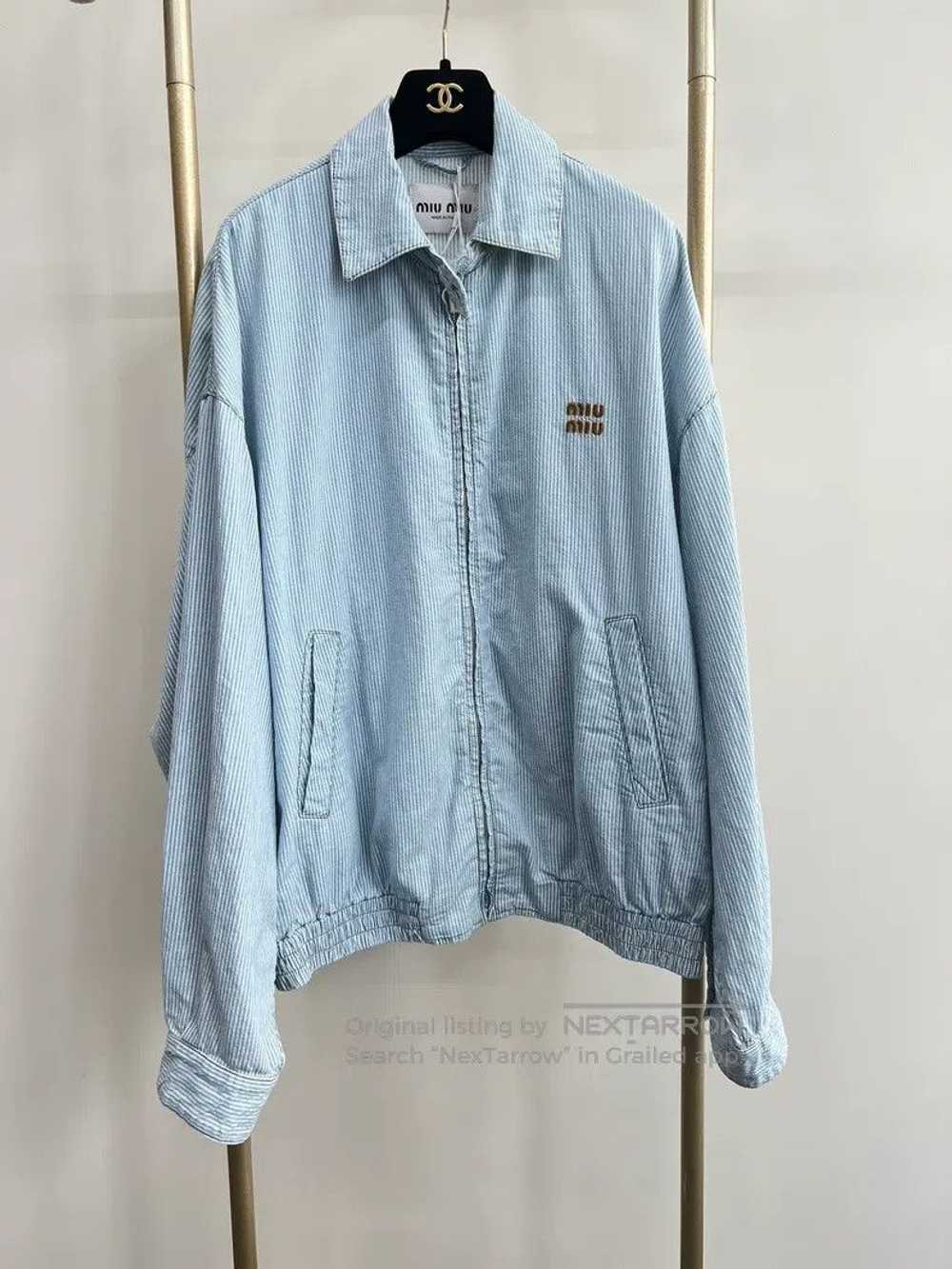 Miu Miu Miu Miu 38 Light blue striped soft denim … - image 1