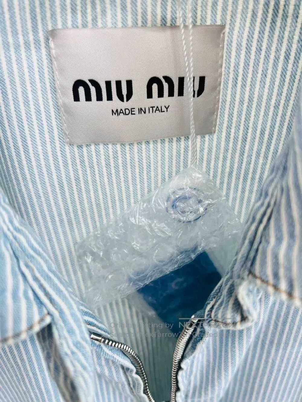 Miu Miu Miu Miu 38 Light blue striped soft denim … - image 3